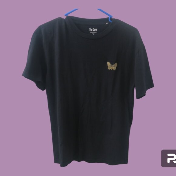 Pac Cares butterfly graphic tee short sleeved in black size small. - Picture 1 of 9